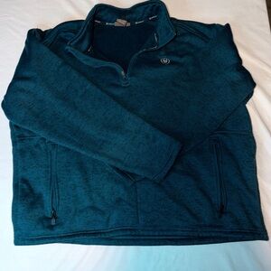 Ariat Caldwell Pullover Mens XXL Navy 1/4 Zip Fleece Workwear Western
